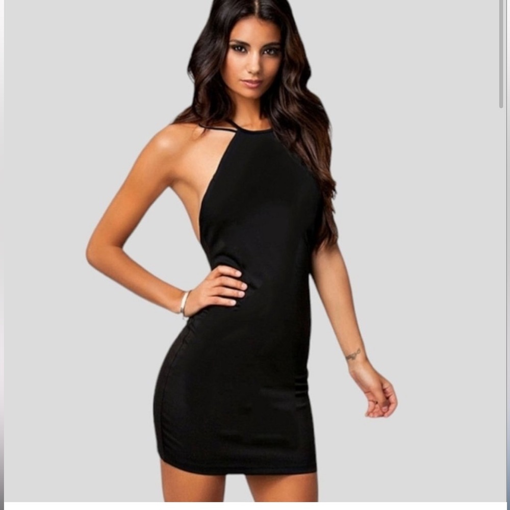 GARAGE Black Halter Dress
